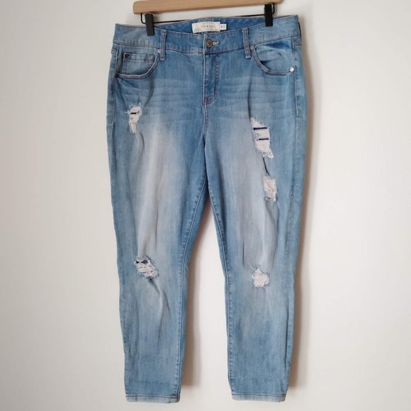 Torrid Denim - Torrid Girlfriend Distressed Light Wash Denim